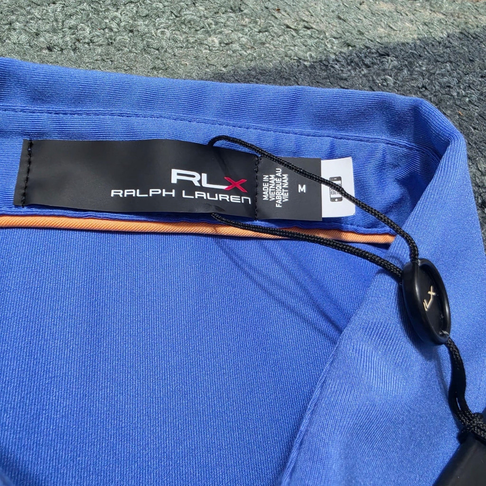 RLX Ralph Lauren Polo M Blue Trump Int Golf Club Performance Shirt - Picture 5 of 9
